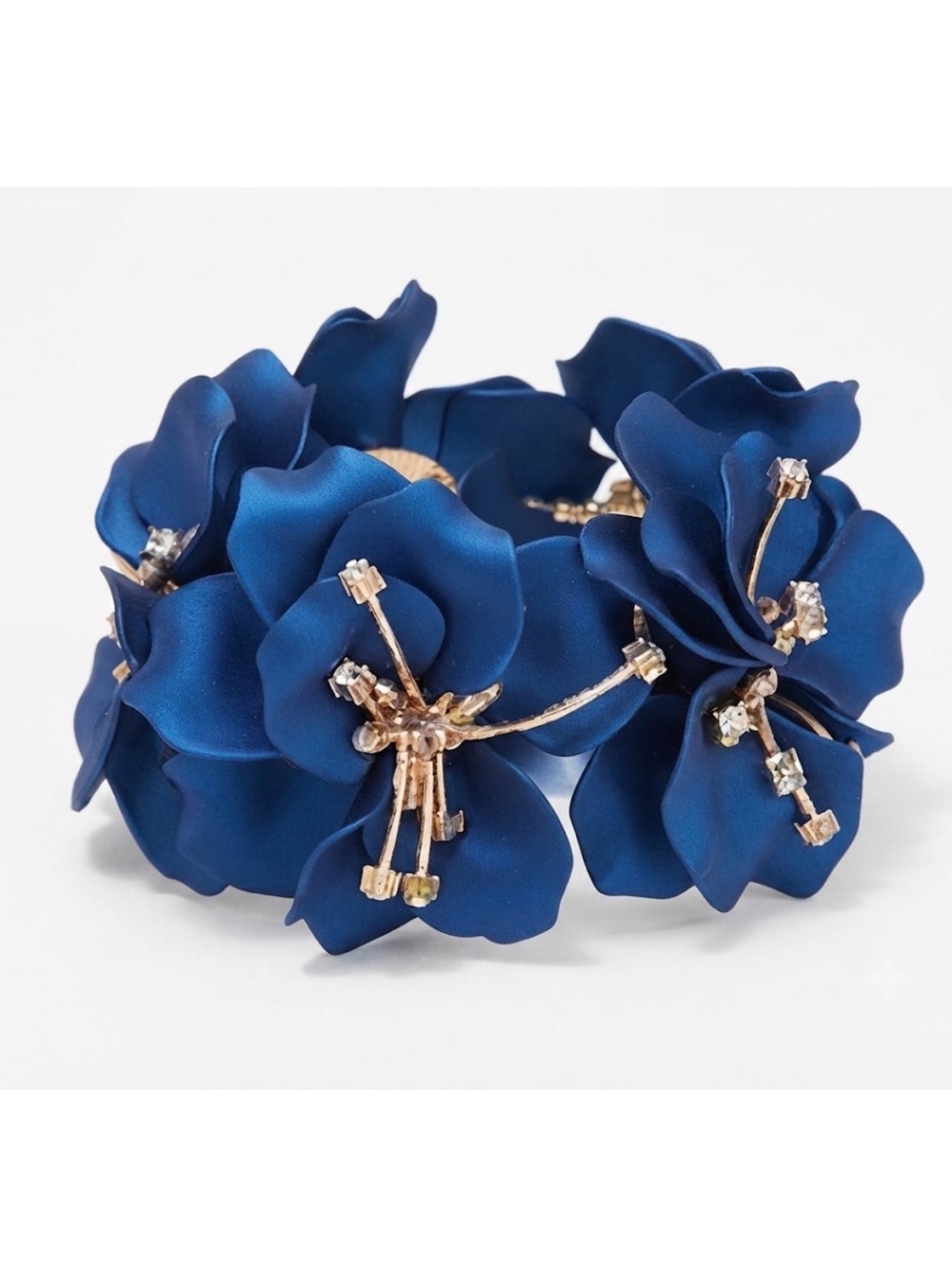 NWT ⚜️💙⚜️ NATASHA Royal Blue Flower Statement Bracelet Crystals